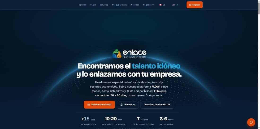 Web de Enlace Talento, consultora de headhunting digital